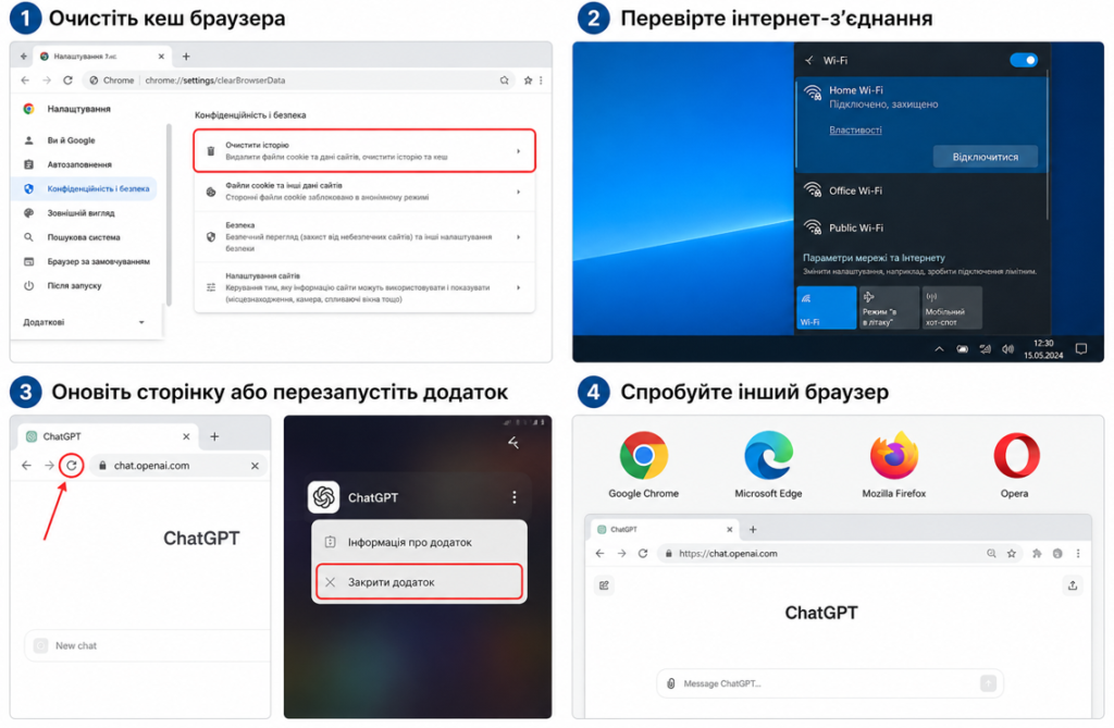 ChatGPT не відкривається